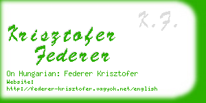 krisztofer federer business card